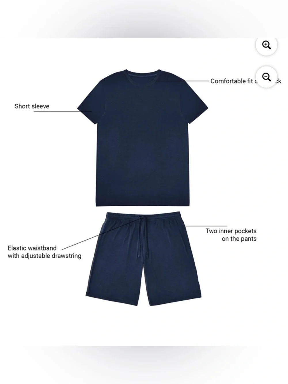 Men's Navy Short-Sleeve Crewneck and Short Lounge Pajama Set